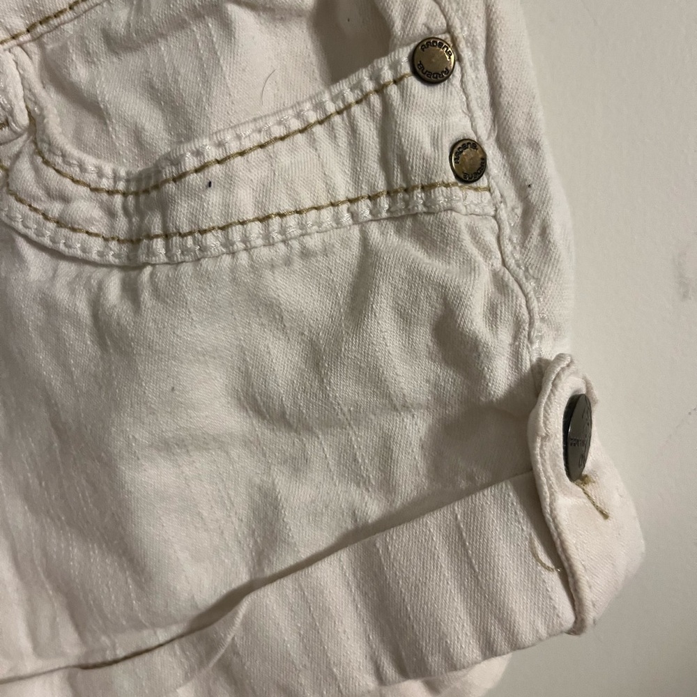 Women's White Denim Shorts - Picture 2 of 3